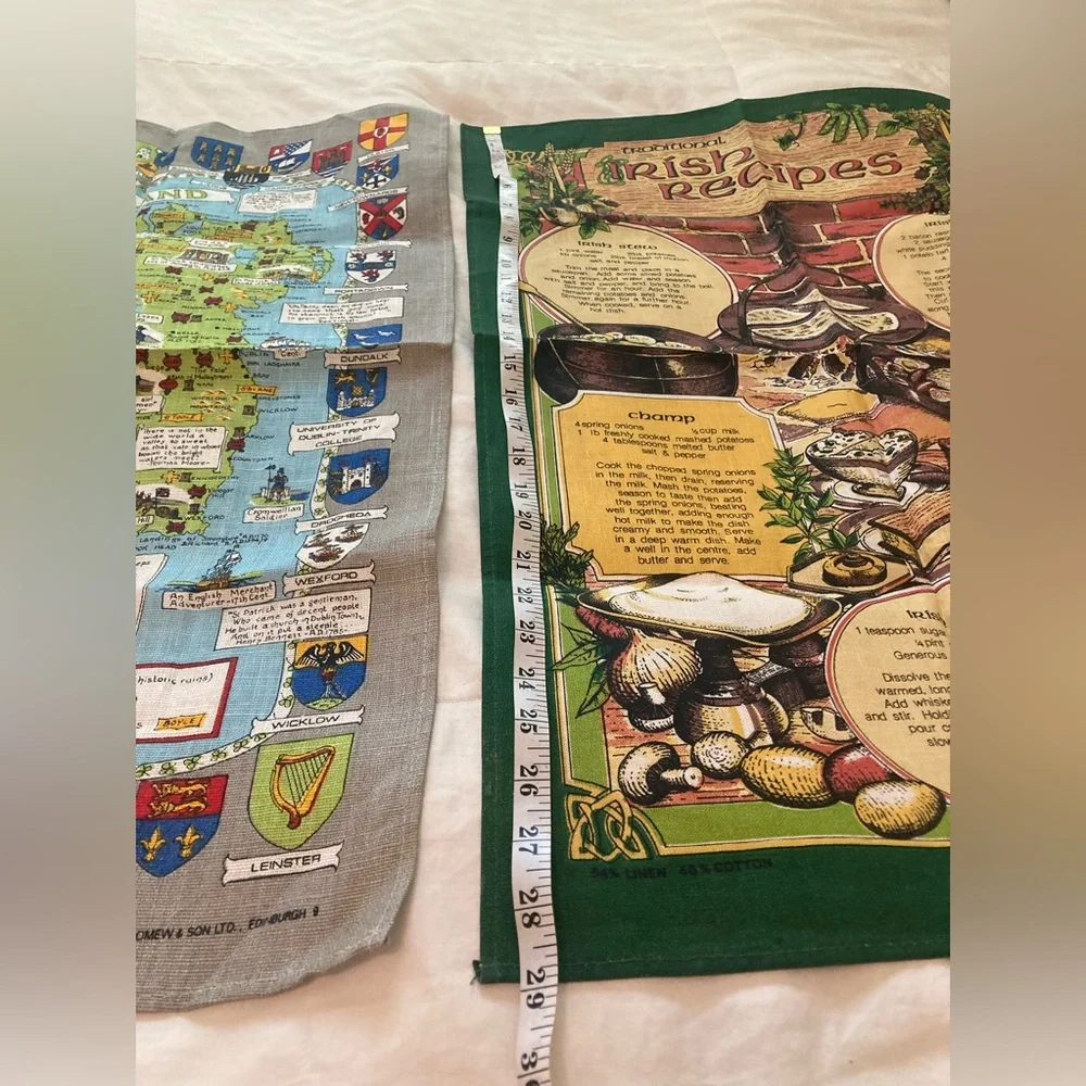 2 Irish Linen Kitchen Tea Towels Ulster Weavers Mint Condition - Picture 3 of 7